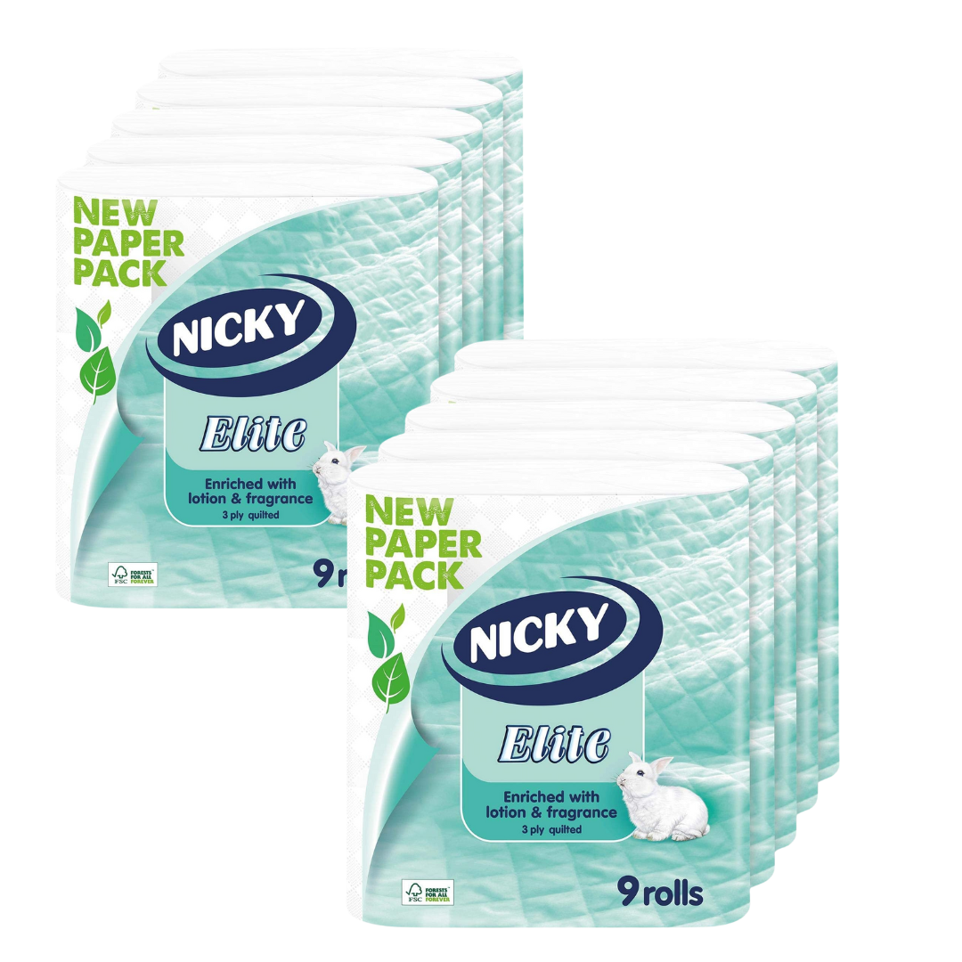 90 Nicky Elite 3ply Bathroom Luxury Toilet Roll Tissue Paper White Rolls 90 Nicky Elite 3ply Bathroom Luxury Toilet Roll Tissue Paper White Rolls